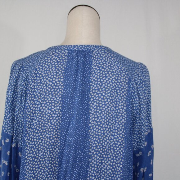 Fat Face multi-floral print V-neck blouson sleeve pullover peasant blouse top 10 - Picture 7 of 9